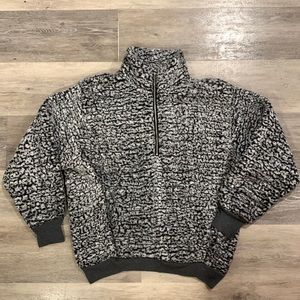 Express Sherpa teddy bear quarter zip jacket